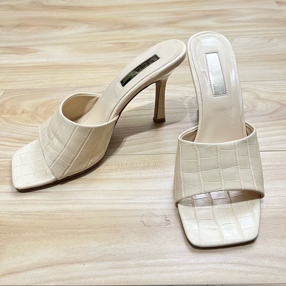 Billini Snakeskin Heels Stormi Vanilla - size 8 - 12th tribe